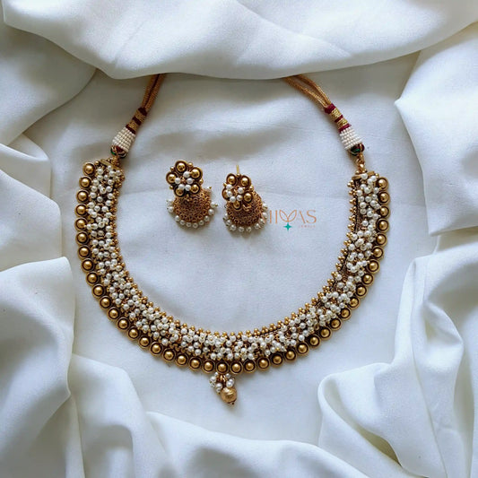 Trendy Pearl Beaded Necklace