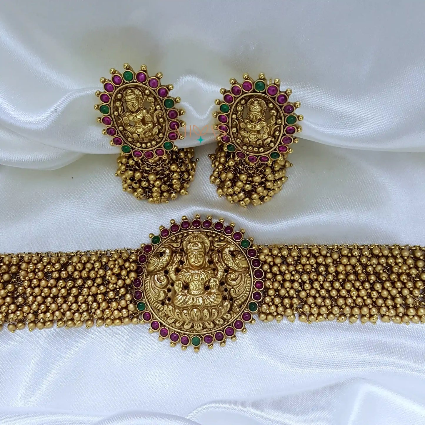 Gold Look Alike Grand Bridal Lakshmi Design Choker