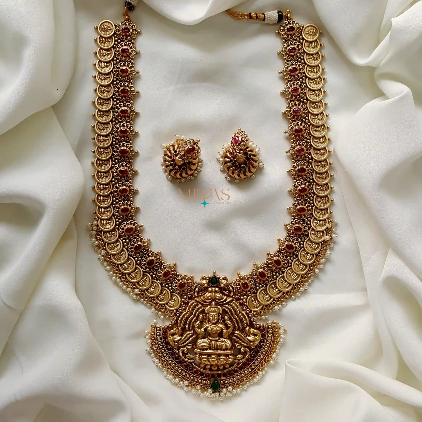 Heritage Inspired Bridal Lakshmi Design Long Haram - Pearl