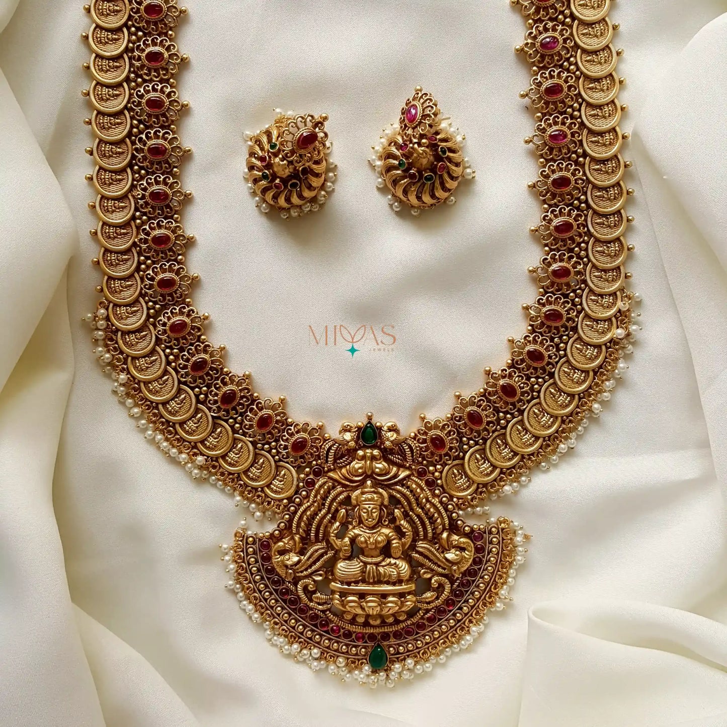 Heritage Inspired Bridal Lakshmi Design Long Haram - Pearl