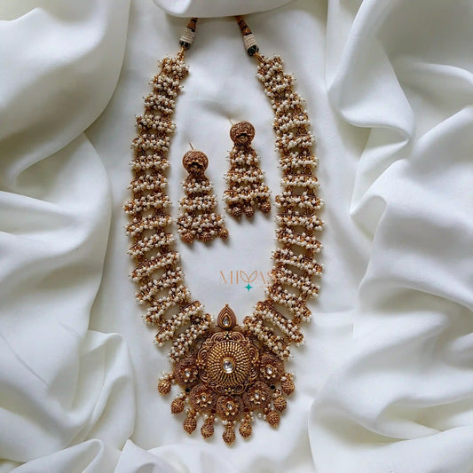 Royal Pearl Bridal Haram Set