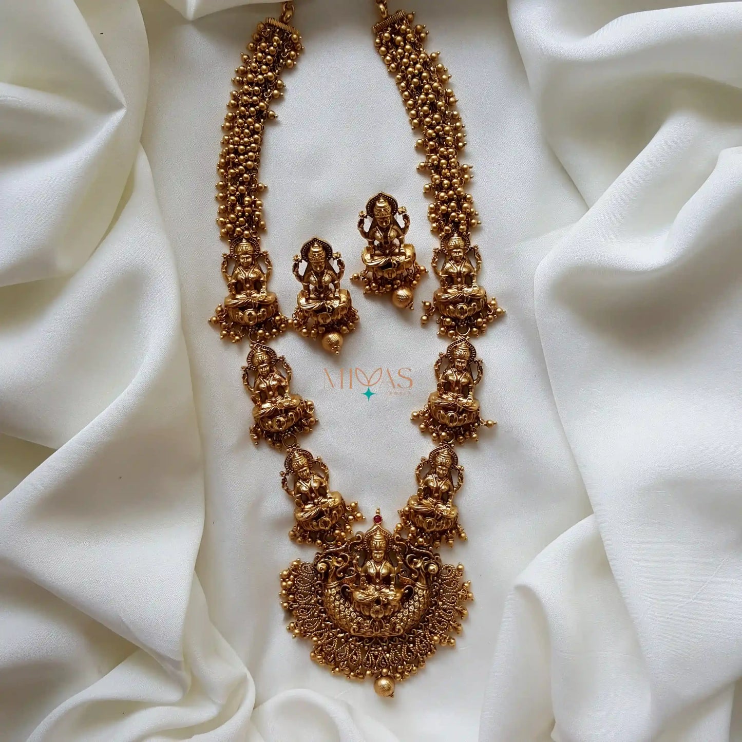 Eye catching Lakshmi Gold Beaded Haram