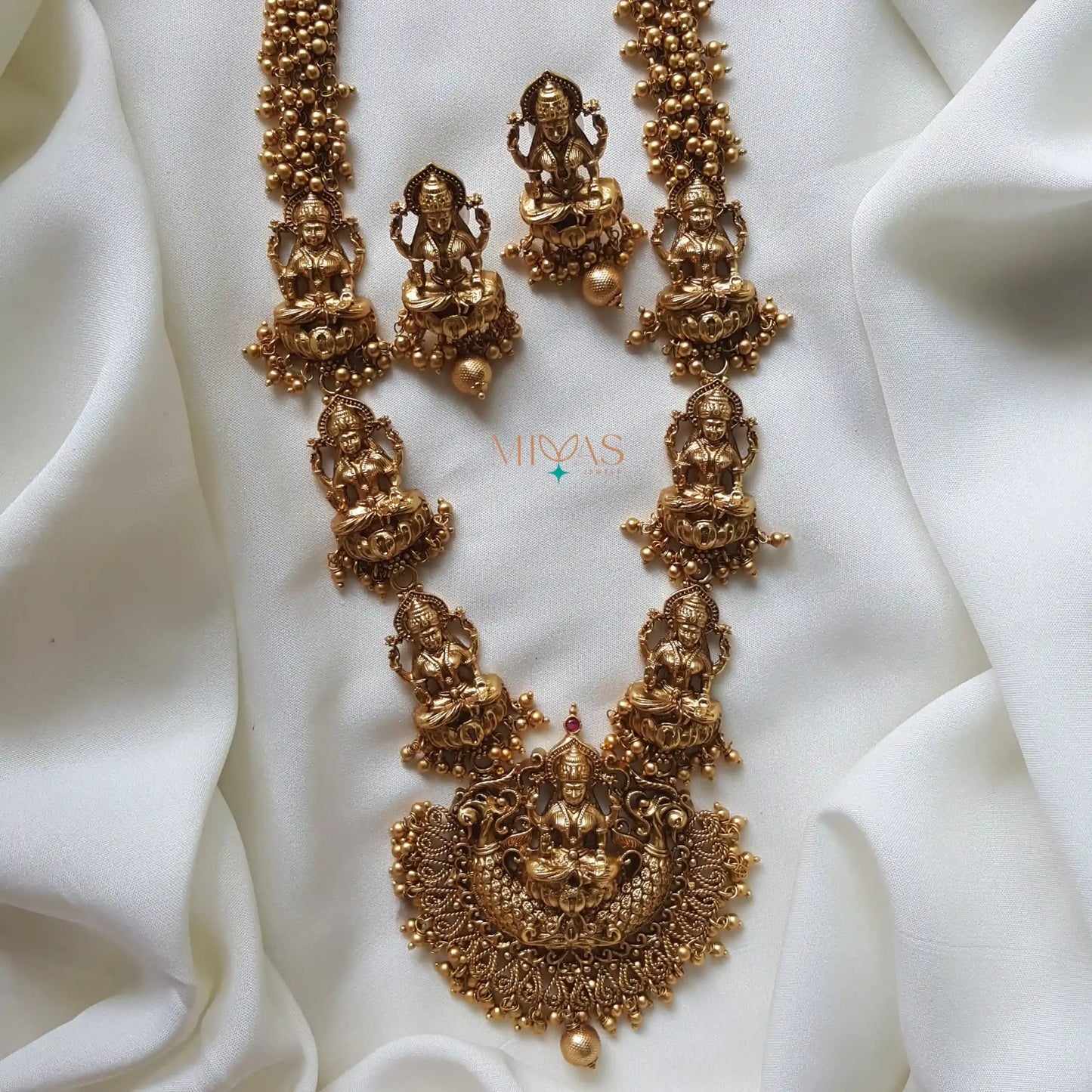 Eye catching Lakshmi Gold Beaded Haram