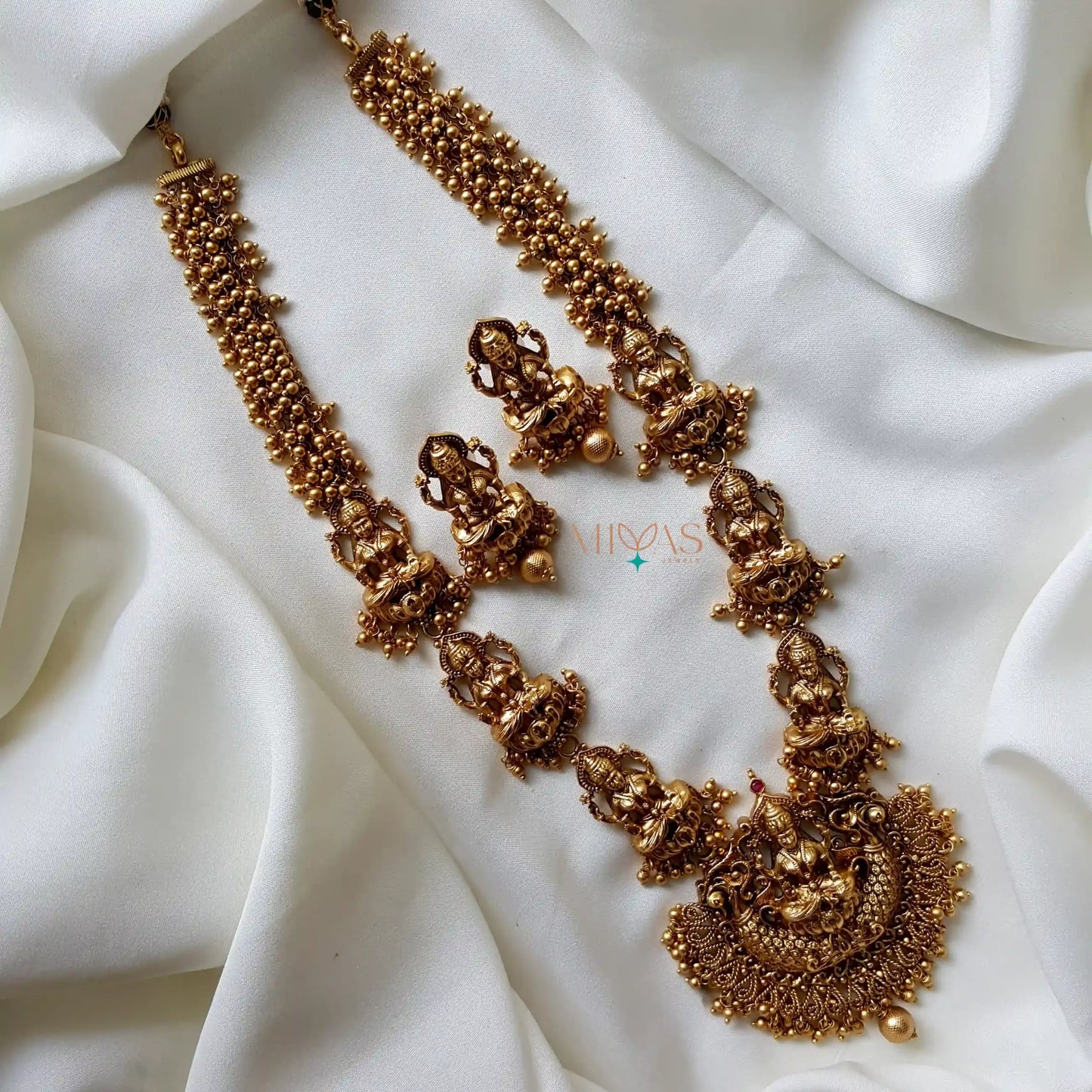 Eye catching Lakshmi Gold Beaded Haram