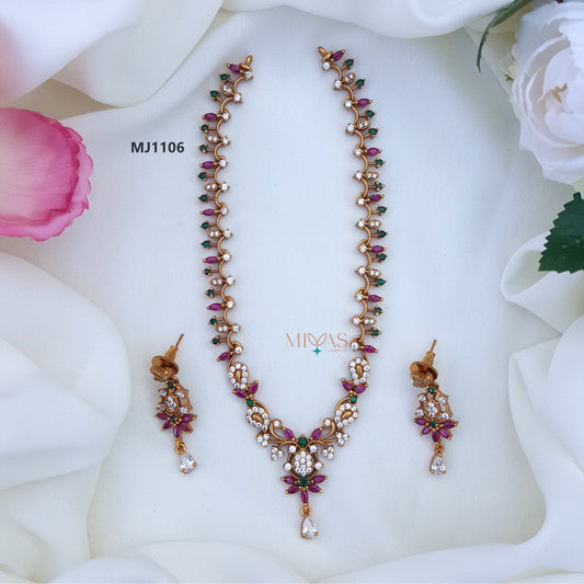 Gorgeously Crafted AD Stone Necklace