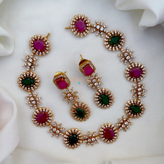 AD Stones Sufi Design Necklace