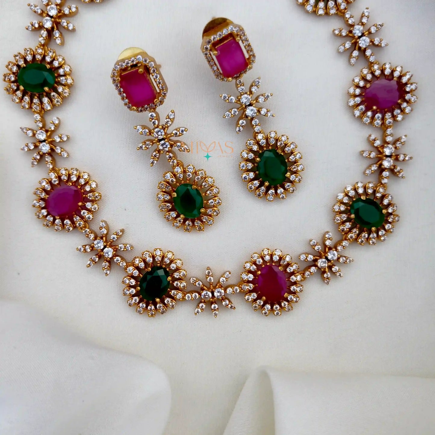 AD Stones Sufi Design Necklace