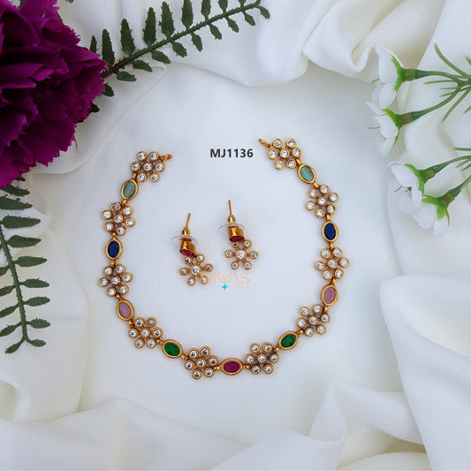 Navarathna Stones Designer Necklace