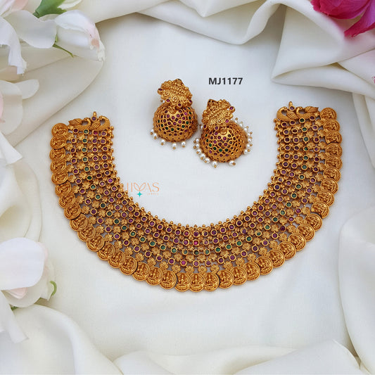 Gold Look Alike Lakshmi Coin Necklace