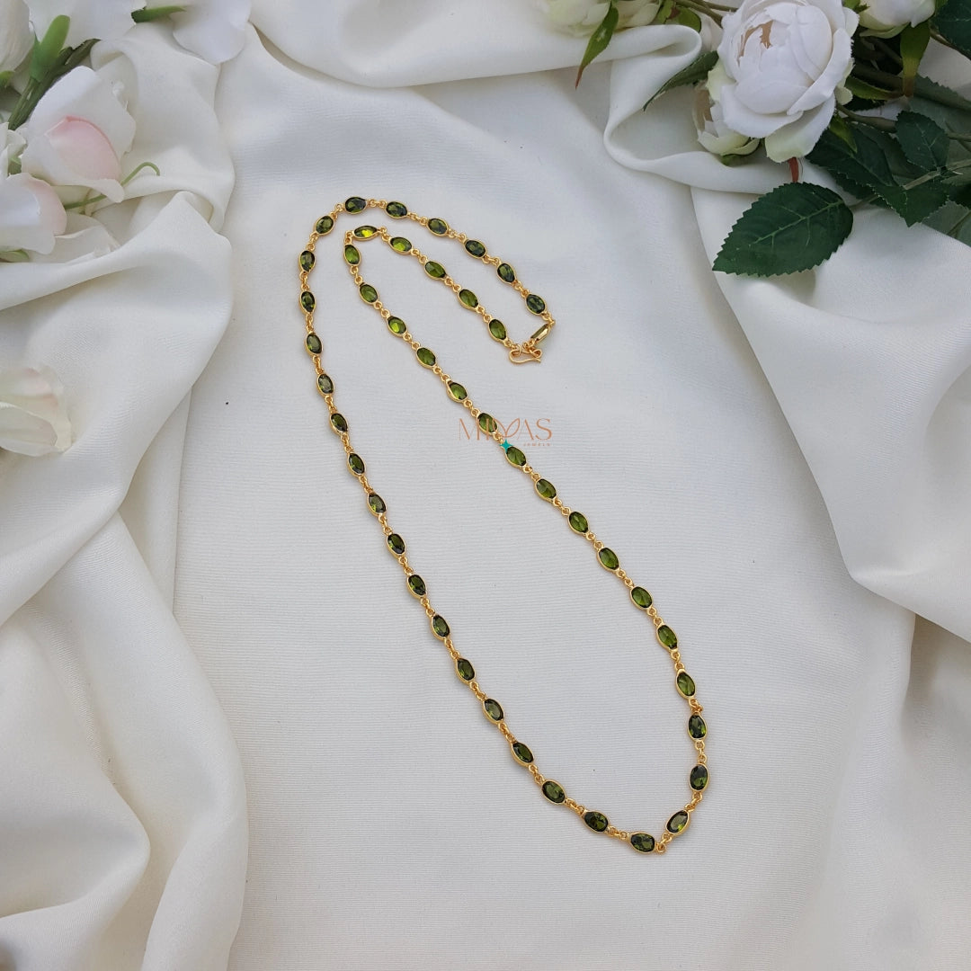 Adorable Dark Green AD Stone Chain