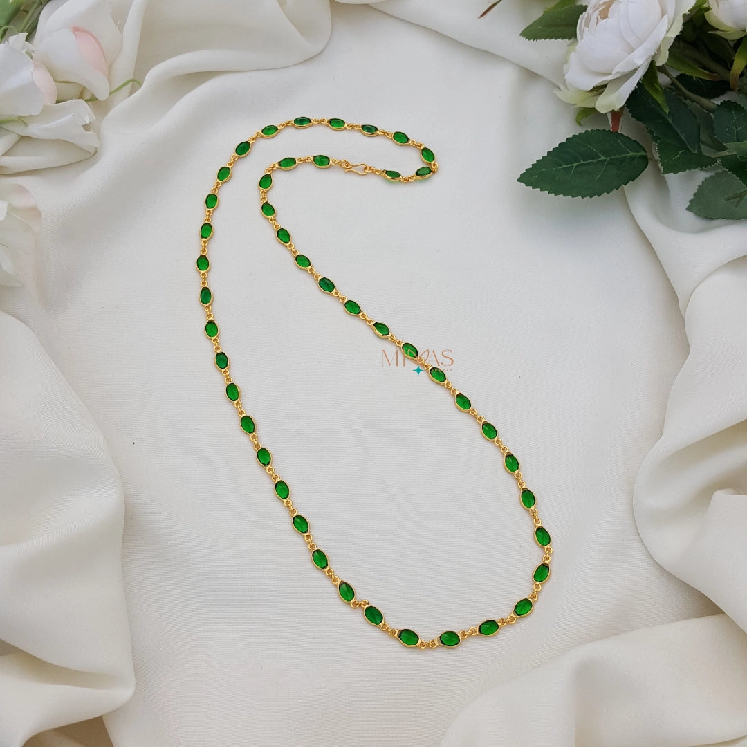 Attractive Dark Green AD Stone Chain