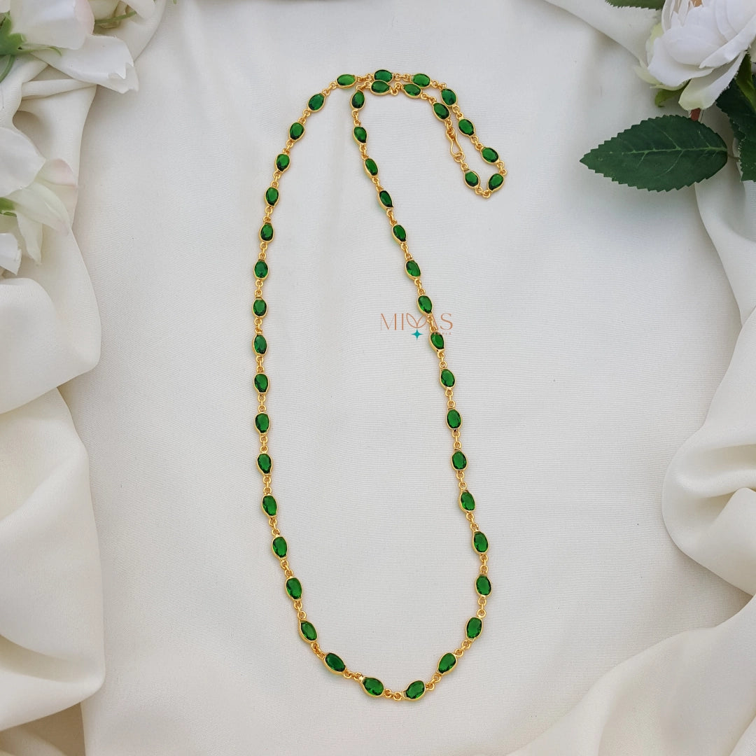 Attractive Dark Green AD Stone Chain