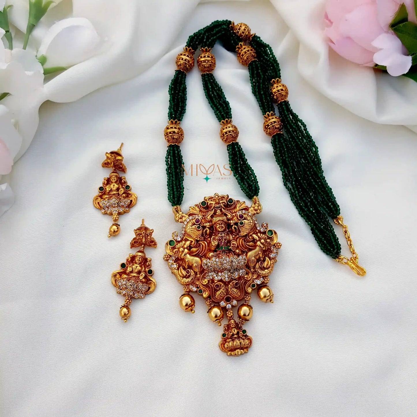 Gorgeously Crafted Lakshmi Motif Haram