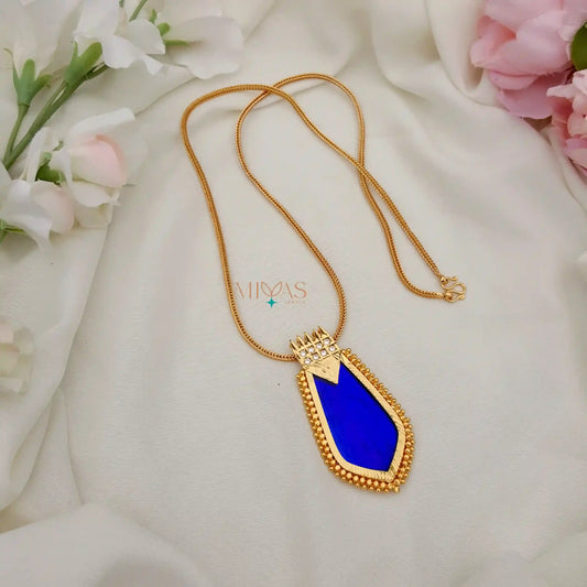 Classy Kerala Style Blue Nagapadam Pendant Chain