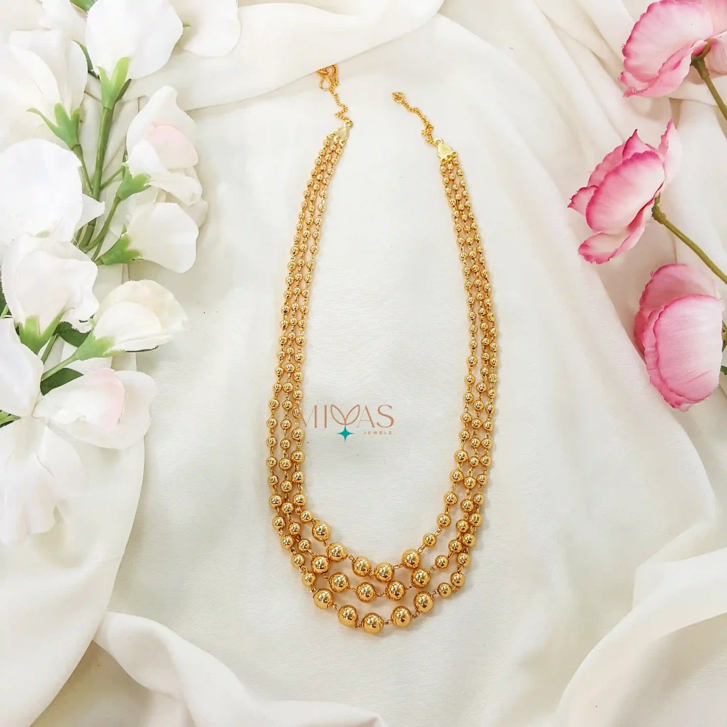 Fabulous Three Layered Gold Beaded Haram