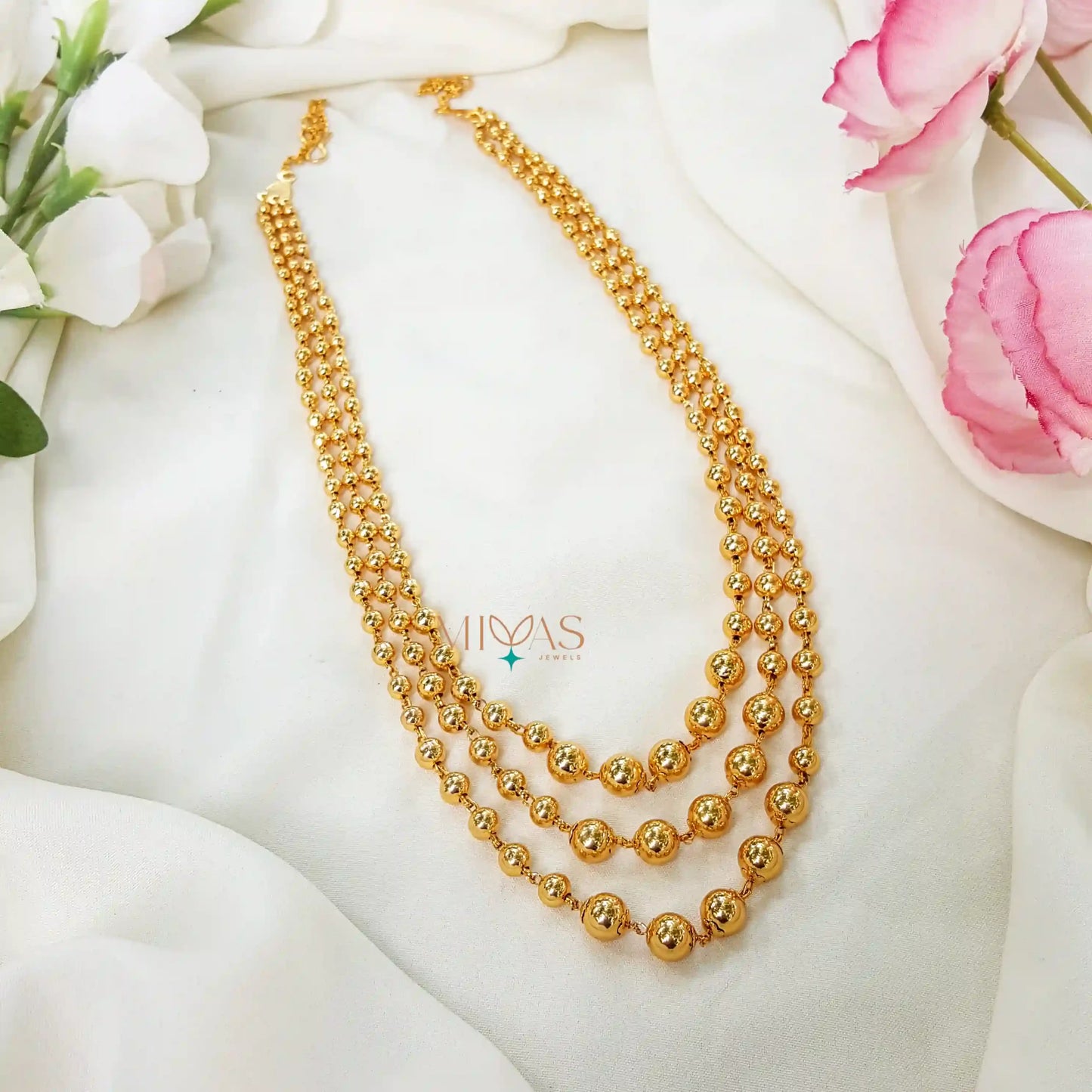 Fabulous Three Layered Gold Beaded Haram