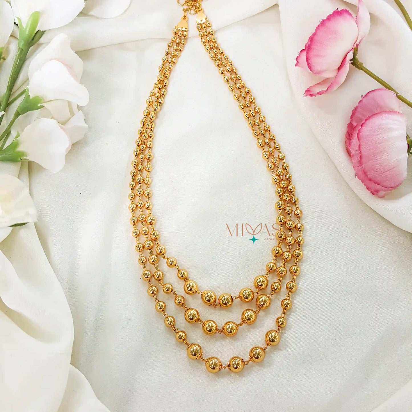 Fabulous Three Layered Gold Beaded Haram