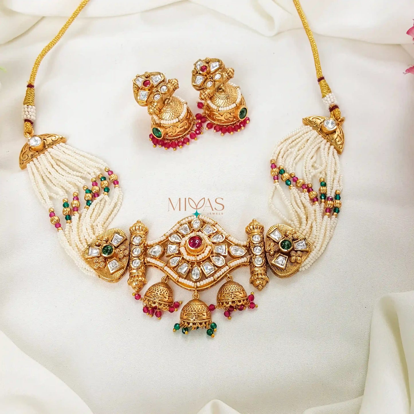 Curated and handpicked Kundan Pearl Choker - Multi