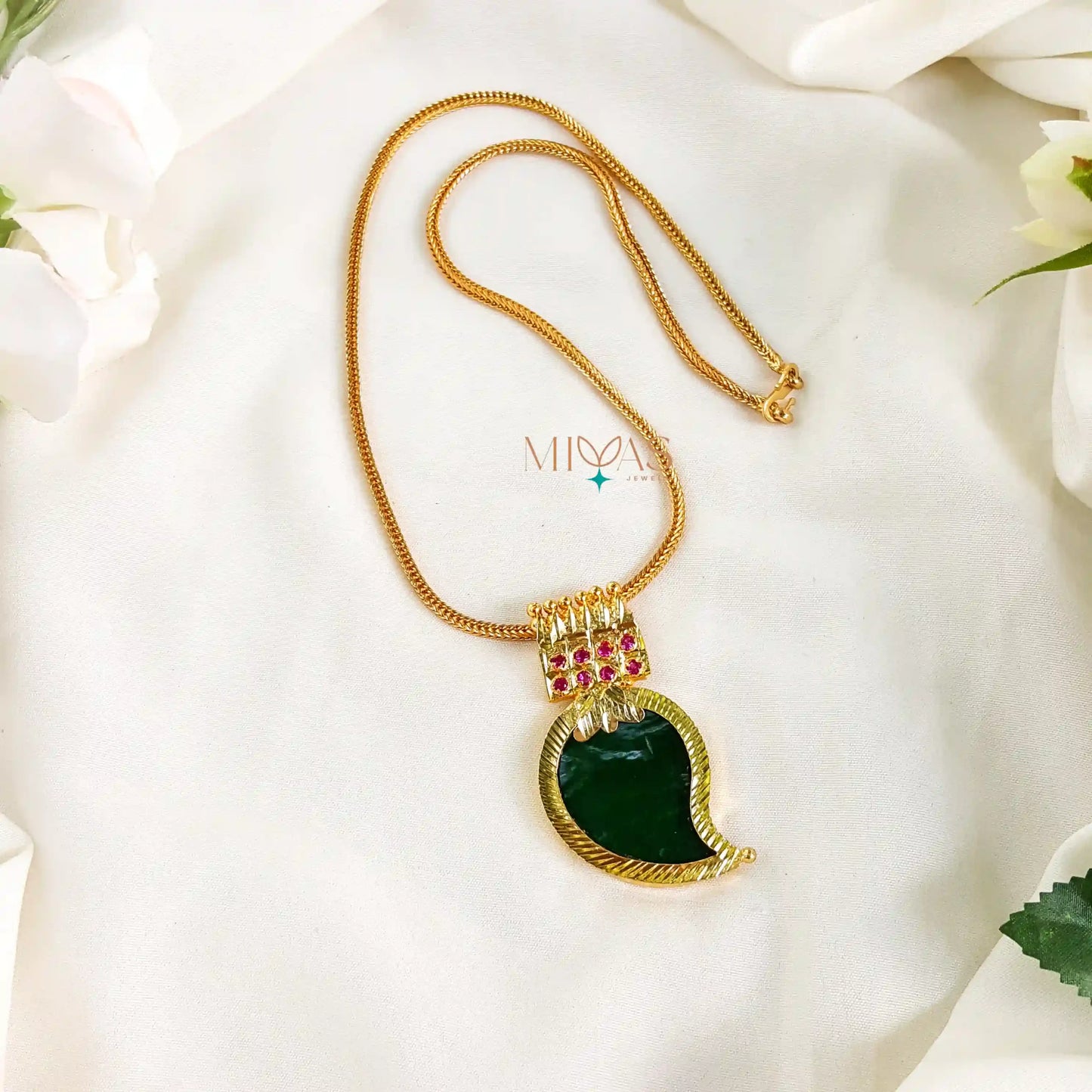 Ethnic Beauty Mango Pendant Chain - Right Side