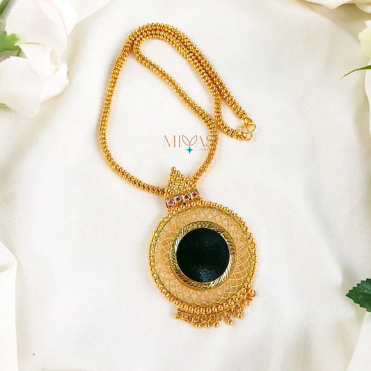 Beautiful Round Gold Look Palakka Pendant