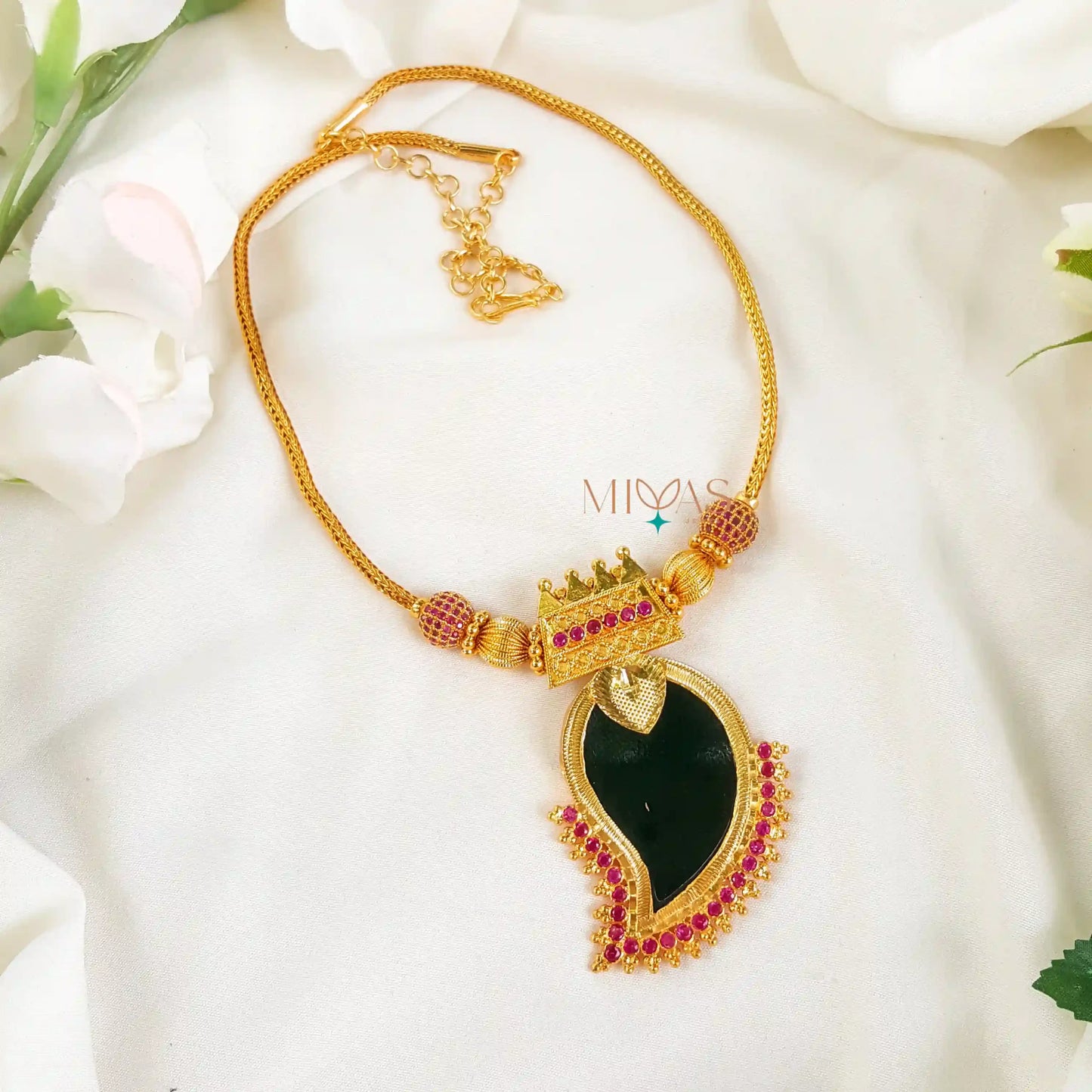 Attractive AD Stone Mango Palakka Necklace