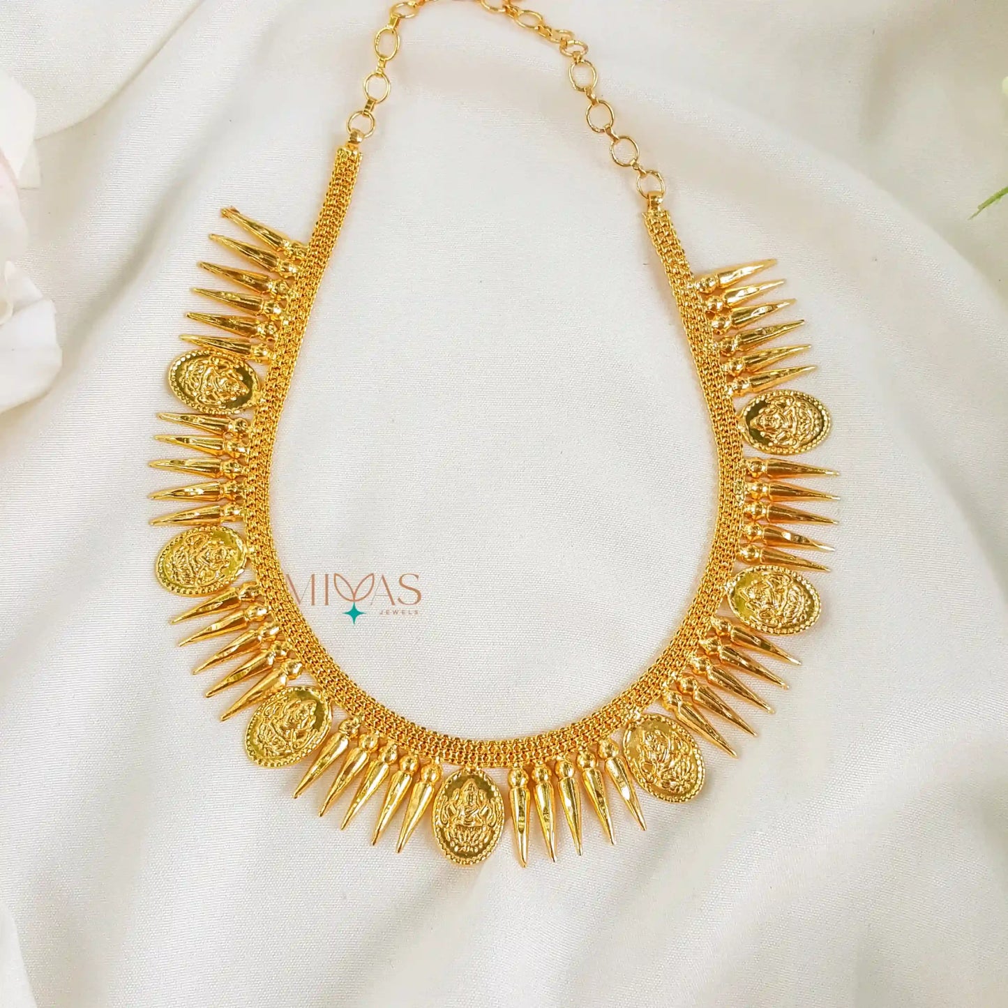 Cute Kerala Design Lakshmi Spike Necklace