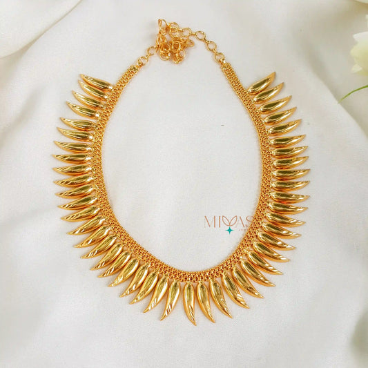 Beautiful Gold Look Kerala Spike Necklace