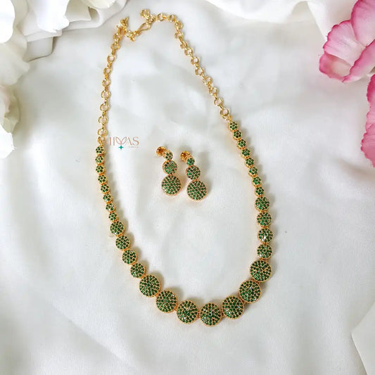 Lovely AD Stone Necklace - Green