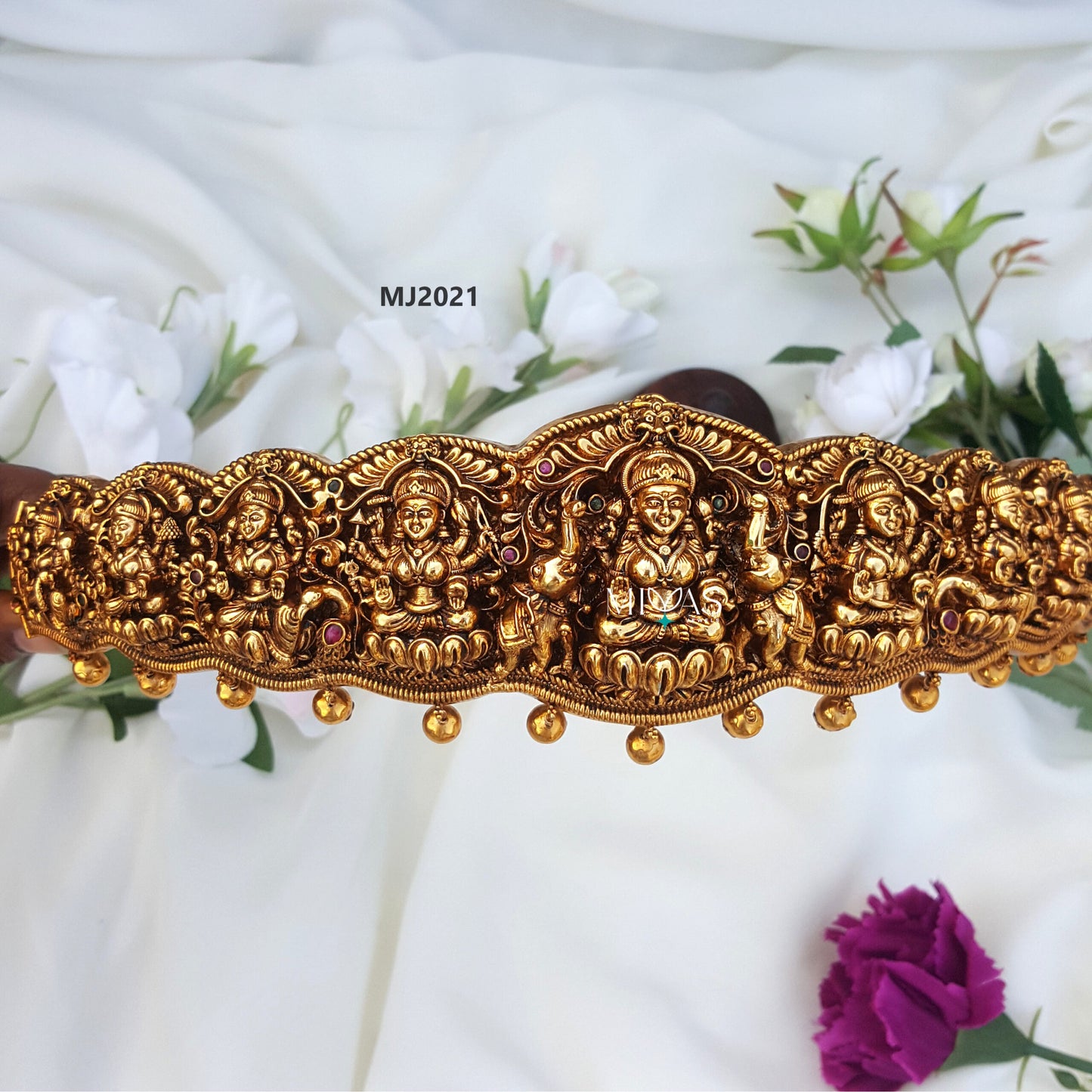 Elaborately Carved And Crafted Lakshmi Motifs Bridal Hip Belt