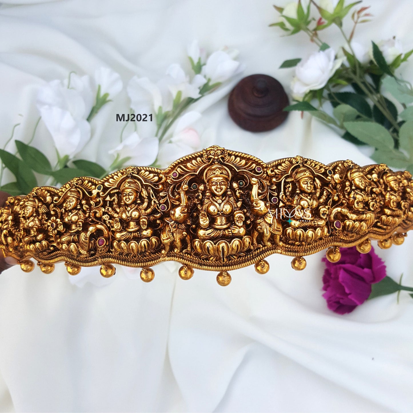 Elaborately Carved And Crafted Lakshmi Motifs Bridal Hip Belt