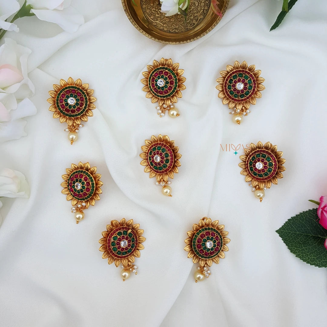 Lovely Floral 9 Pieces Bridal Jadai Billai