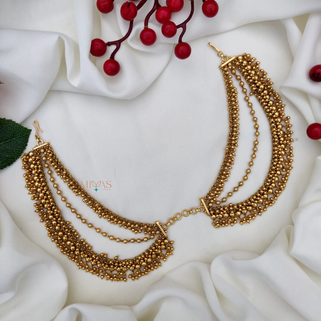 Three Layered Golden Beaded Mattal