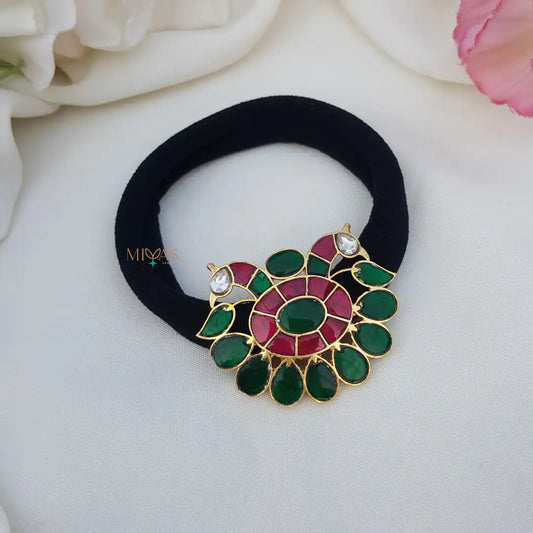 Dual Peacock Kundan Jadau Hairband