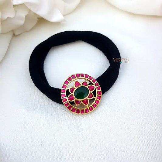 Pretty Floral Kundan Jadau Hairband