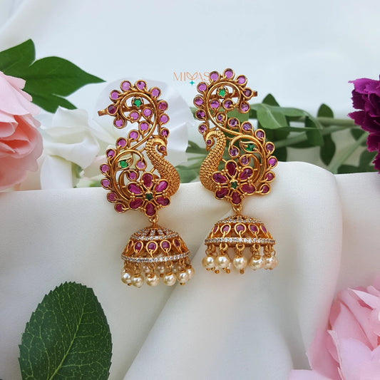 Gorgeous Peacock Design Jhumka