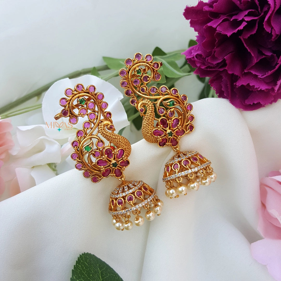 Gorgeous Peacock Design Jhumka