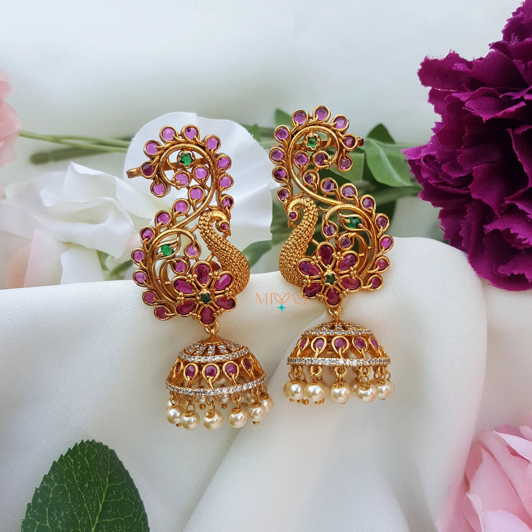 Gorgeous Peacock Design Jhumka