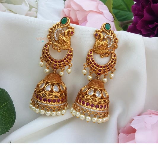 Traditional Peacock Design Jhumka