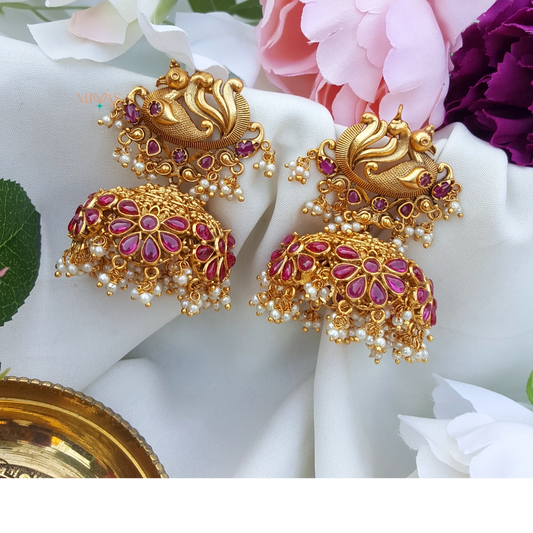 Big Size Peacock Design Light Weight  Jhumka