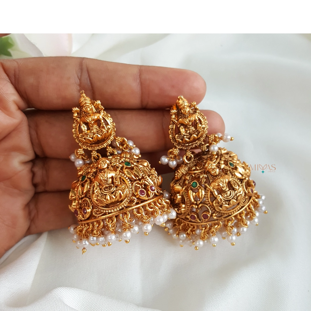 Royal Temple Lakshmi Bridal Jhumka