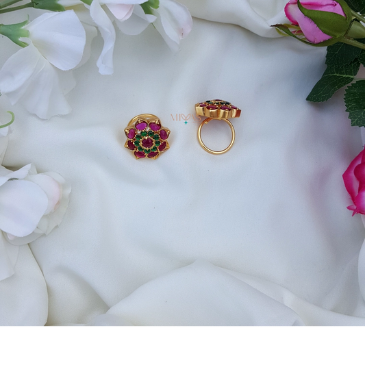 Floral Adjustable Finger Ring