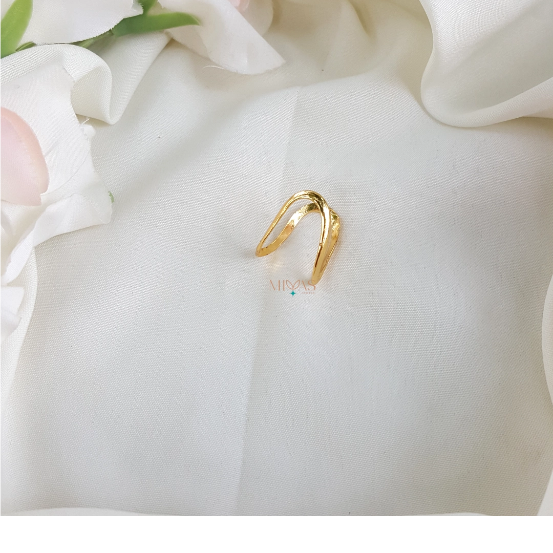 Gold Look Plain Vangi Finger Ring