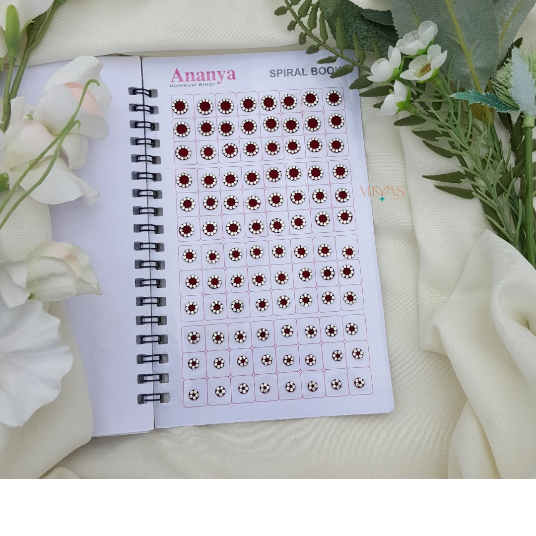 Unique White Stone Round Shape Bindi Book