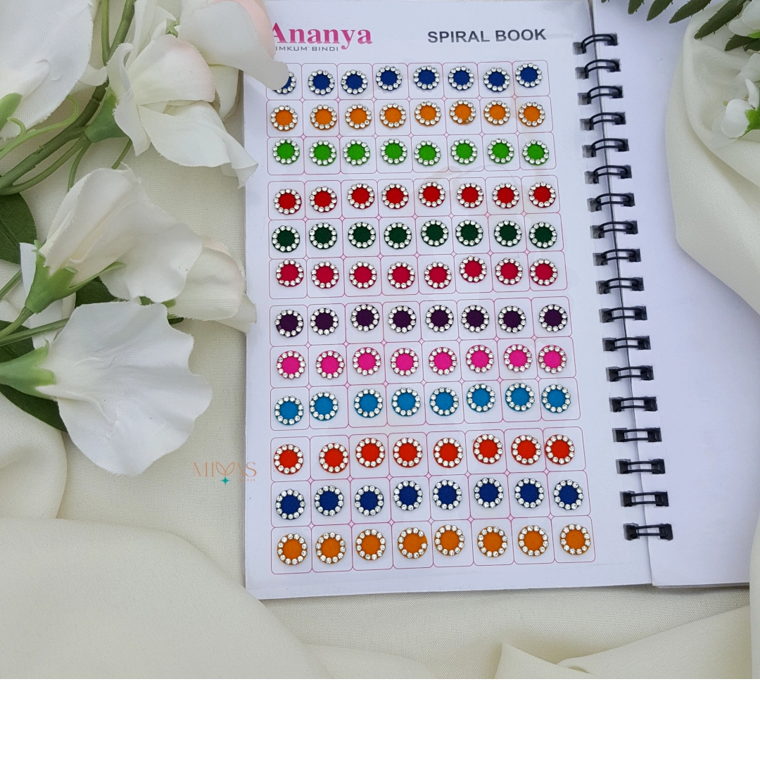 Unique White Stone Round Shape Bindi Book