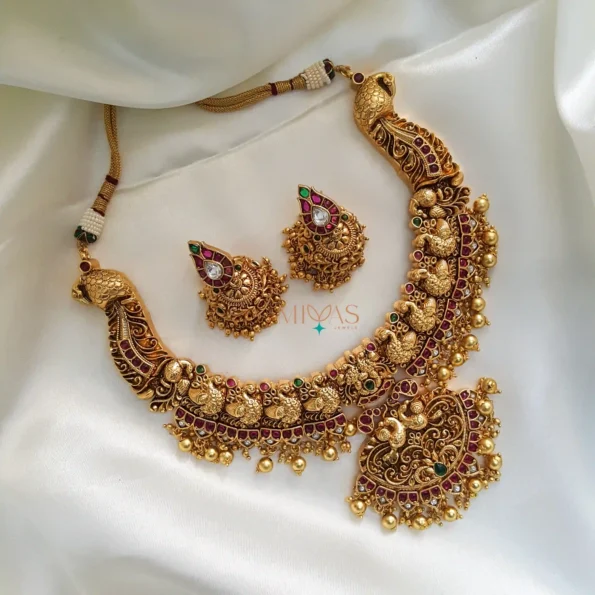 Beautiful Peacock Design Kemp Necklace