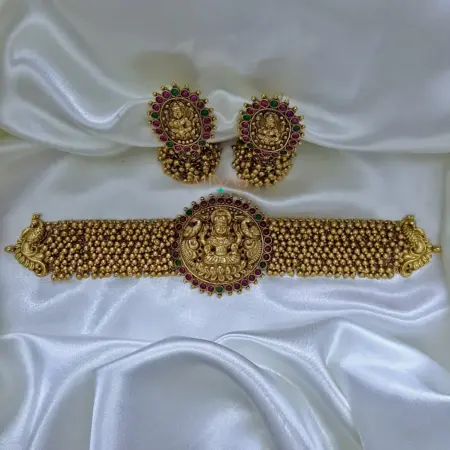 Gold Look Alike Grand Bridal Lakshmi Design Choker