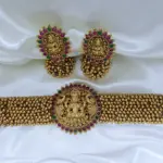 Gold Look Alike Grand Bridal Lakshmi Design Choker-MJ1040-1