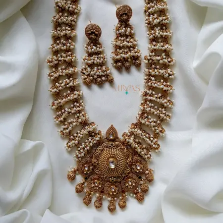 Royal Pearl Bridal Haram Set