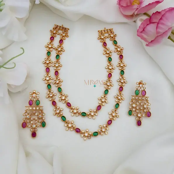 Floral Design Two Layered Necklace