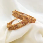 Gold Look Alike Floral Openable Bangle-MJ3003-2